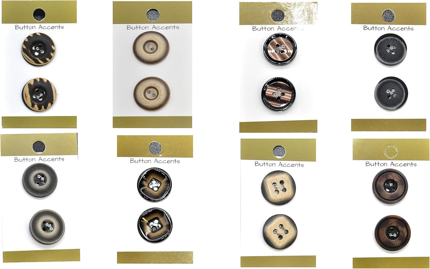 2pcs Colorfast Resin Buttons (6 Cards Per Order) | BPP-B2 Brown