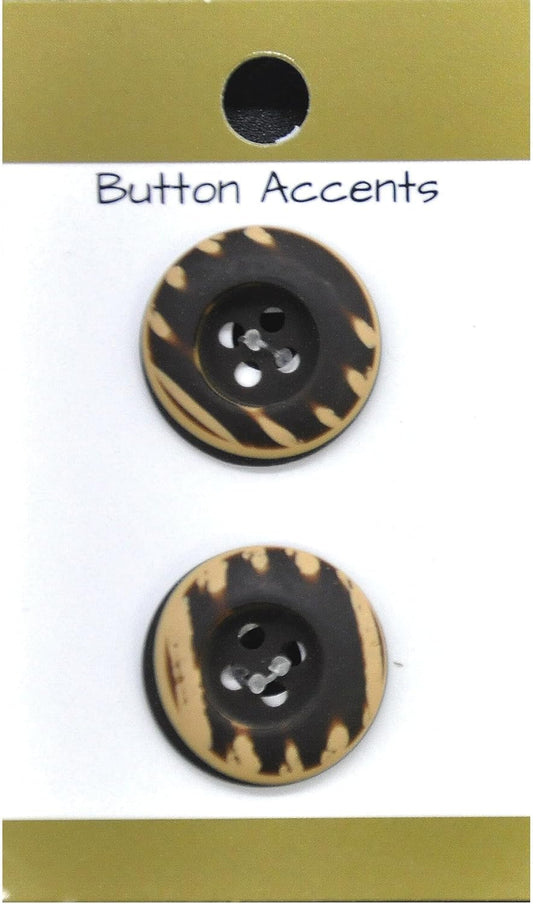 2pcs Colorfast Resin Buttons (6 Cards Per Order) | BPP-B12 Brown