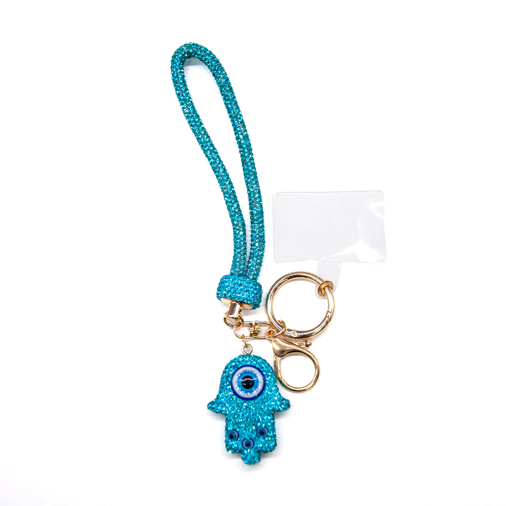 Belagio Enterprises 23cm Rhinestone Wristlet Keychains | Assorted Hand Charms 3-Pack | Colorful Mixed Accessory Bundle