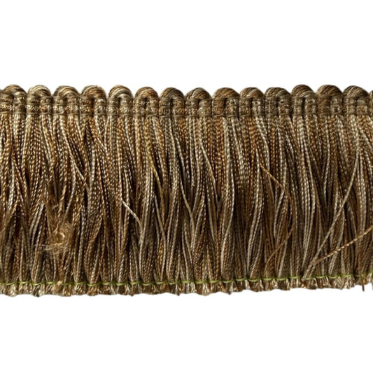 Belagio Enterprises 2-inch Brush Fringe Trim - Gold and Ivory - 25 Yard Roll | Style BF-1480