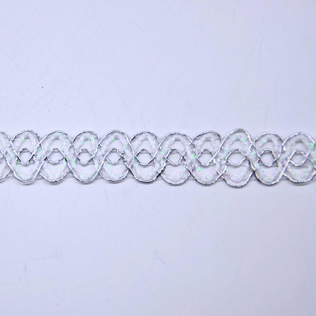 Belagio Enterprises 3/4-inch Silver Metallic Wavy Braid Trim – 50 Yard Roll