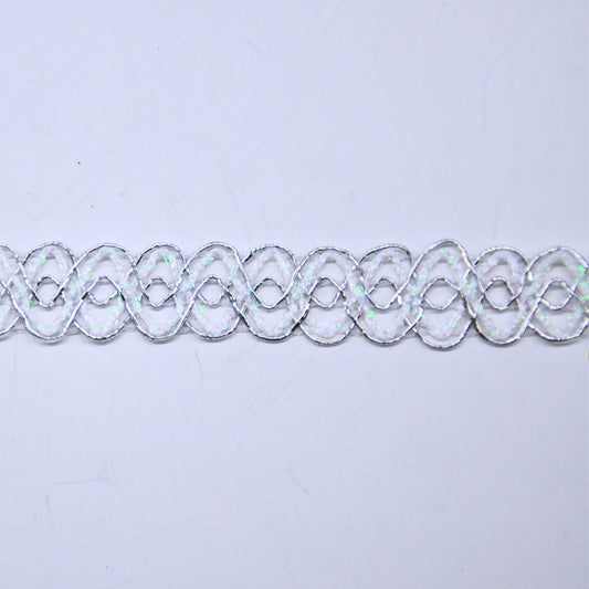 Belagio Enterprises 3/4-inch Silver Metallic Wavy Braid Trim – 50 Yard Roll