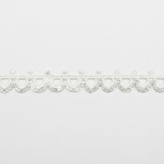 Belagio Enterprises 1/2-inch White Scalloped Sequin Trim
