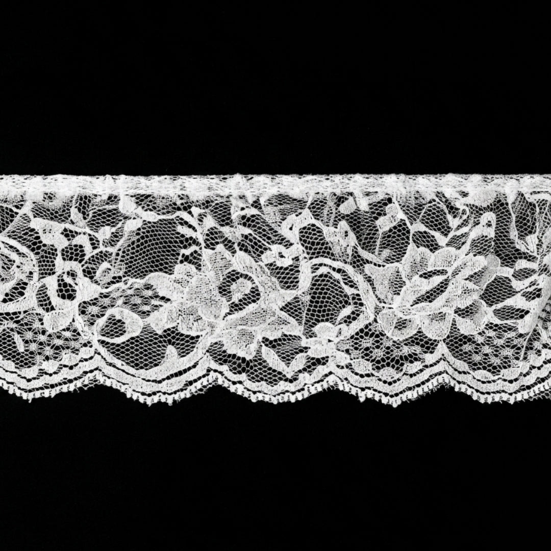 White Gathered Lace - 2 3/4" Width (40 Yard Roll) - BL-8005