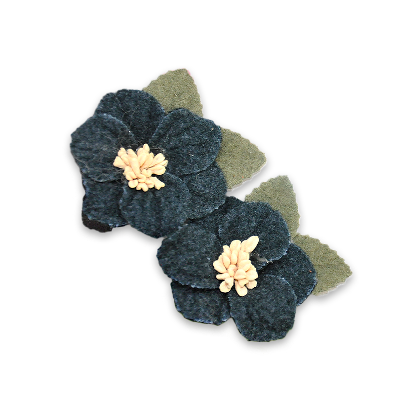 Black Velvet Flower and Leaves BPP-A3-02