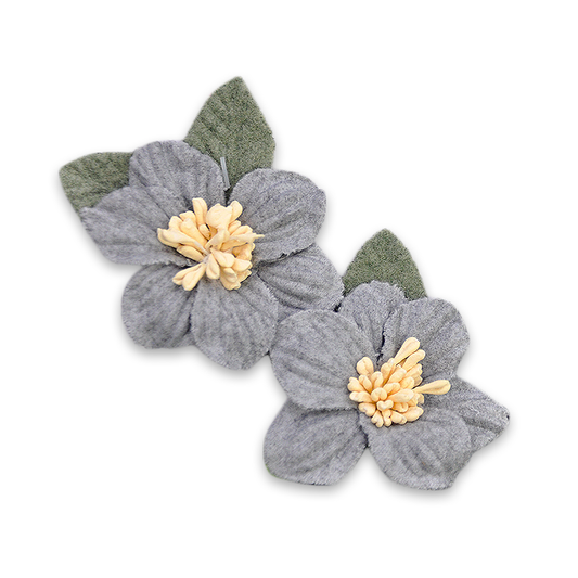 Gray Velvet Flower and Leaves BPP-A3-49