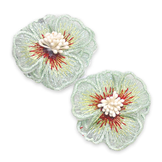 Embroidered Flower Applique - 2" round-BPP-M2-14 (6 Cards Per Order)