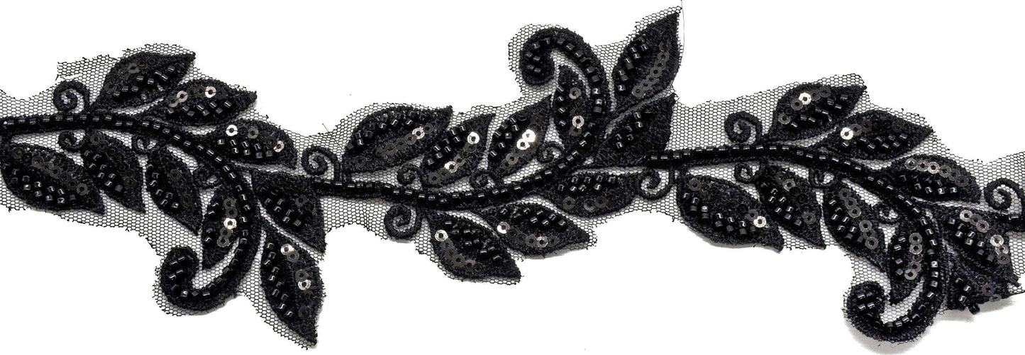 Sequin Embroidered Trim - 2 1/4" Width (10 YDS)-BR-474-02
