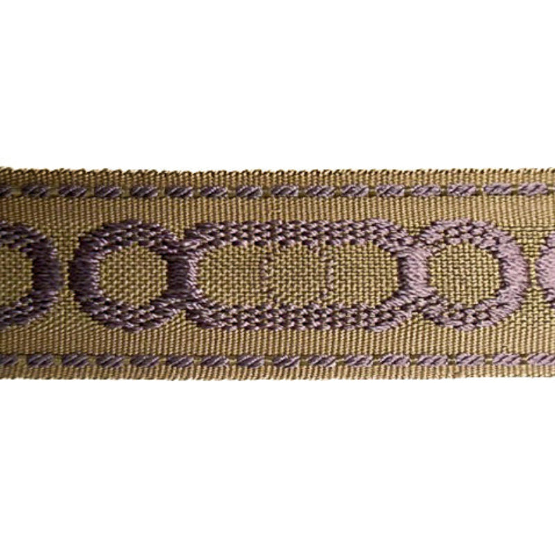 Godiva Collection - 1 1/2" width CIRCLE PATTERN BRAID (25 Yard Roll) - BR-7097-21/38 Lilac and Toffee