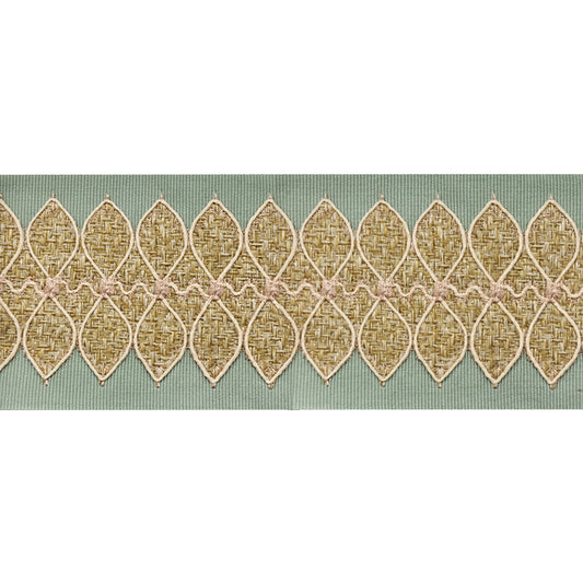 Decorative Woven Trim Tape - 3 1/2" Width (25 Yard Roll) - BR-7549-33 Mint