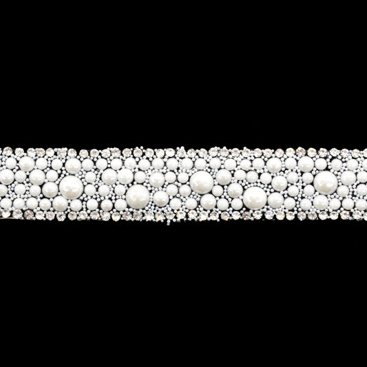 Iron-On Beaded Pearl Trim - 1/2" Width (5 Yard Roll) -  BR-485