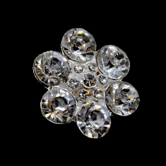Rhinestone Buttons (6 PCS) - 1" wide - BRB-156