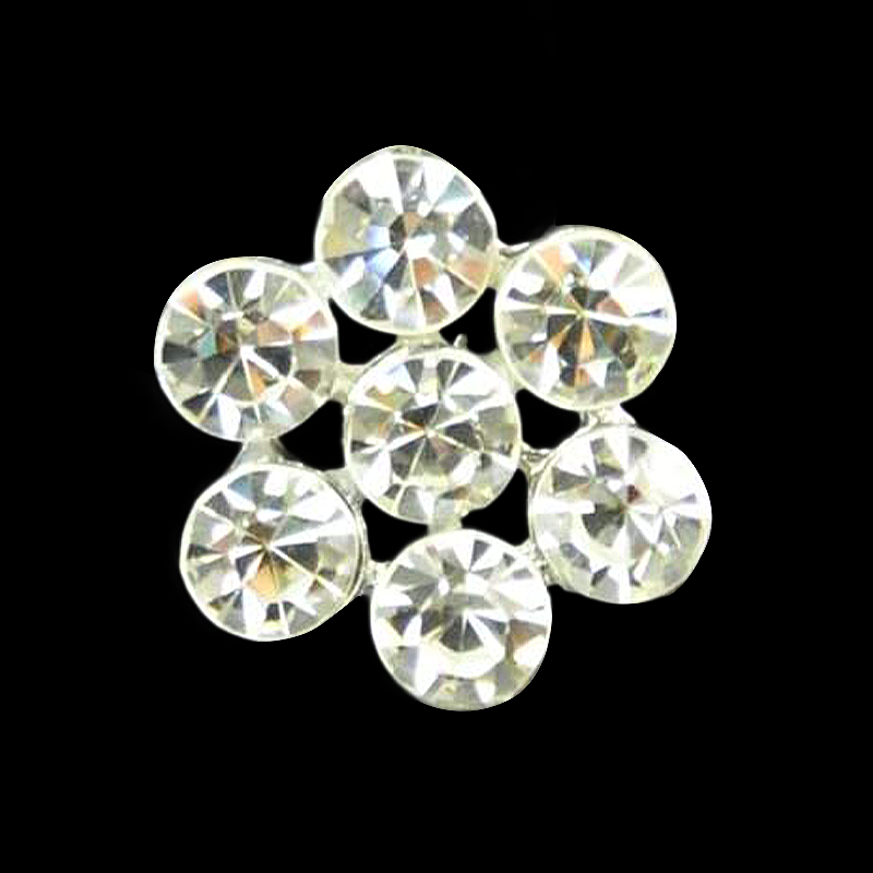 Rhinestone Buttons (6 PCS) - 1" wide - BRB-163