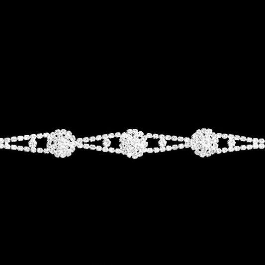 Belagio Enterprises - 1 Silver Rhinestone Elastic Headband - BRH-1