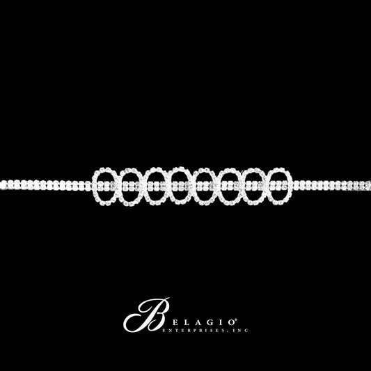 Belagio Enterprises - 1 Silver Rhinestone Elastic Headband - BRH-2