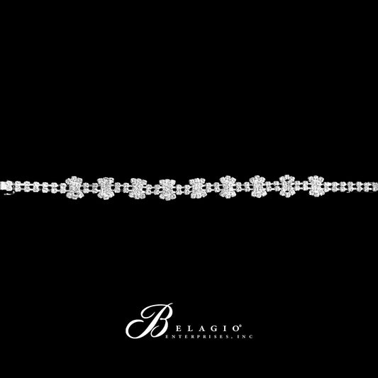 Belagio Enterprises - 1 Silver Rhinestone Elastic Headband - BRH-3