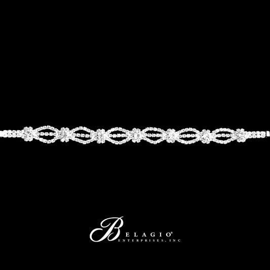 Belagio Enterprises - 1 Silver Rhinestone Elastic Headband - BRH-5