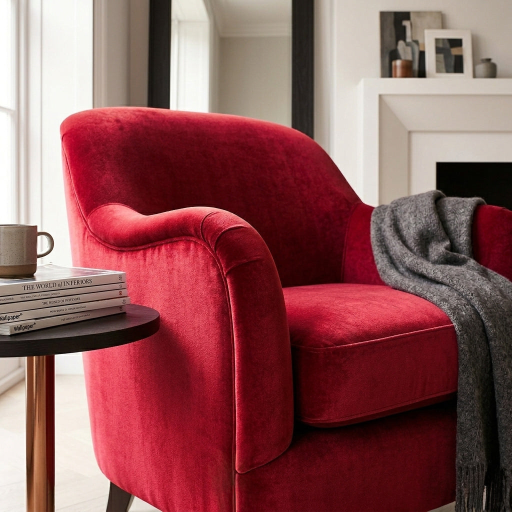 "Darling" Velvet Fabric (Christmas Red color)