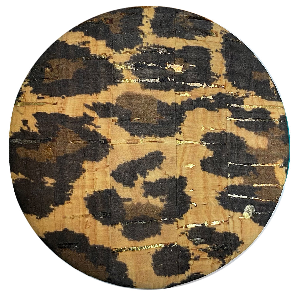 Belagio Enterprises 3pcs 2-inch Leopard Print Cork Buttons – Decorative Natural Wood-Style Fasteners for Sewing & Crafts (1pc per Card | 3 Cards per Order)