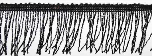 4 inch Metallic Chainette Fringe P-7044M-02/11 Black