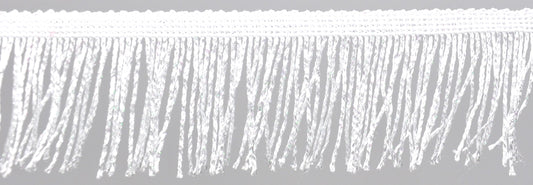 4 inch Metallic Chainette Fringe P-7044M-27 White