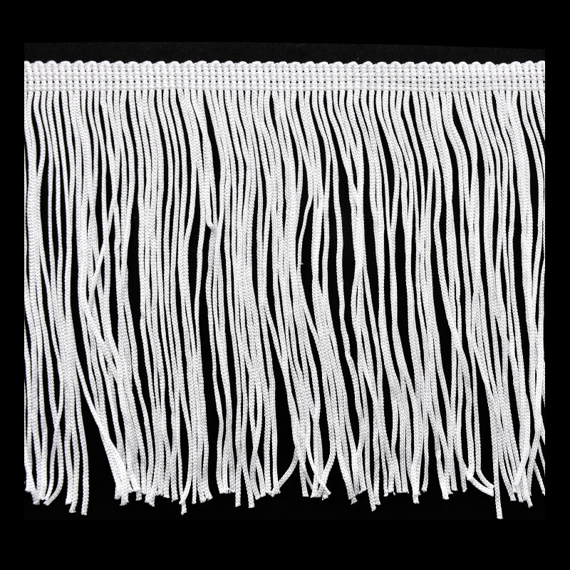 18 INCH Polyester Chainette Fringe -P-7048-27 White -10 yard roll
