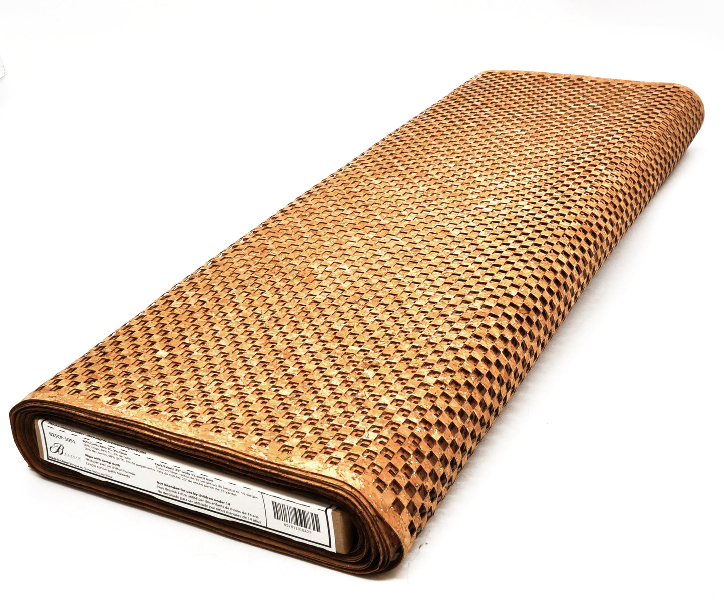 Real Cork Fabric, Natural, Basketweave Pattern_Style 1091_v3