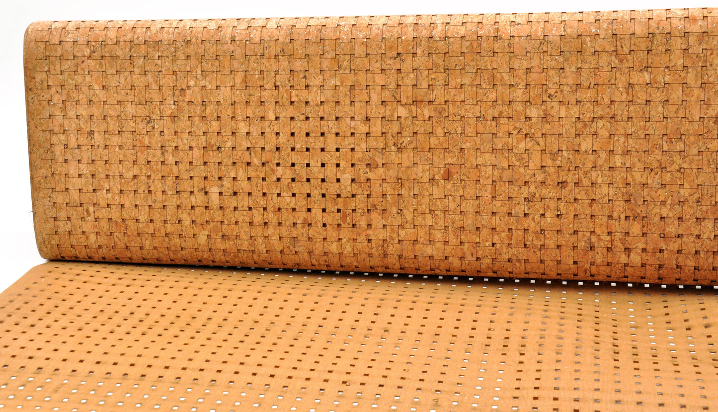Real Cork Fabric, Natural, Lattice Pattern_Style 1092_v2