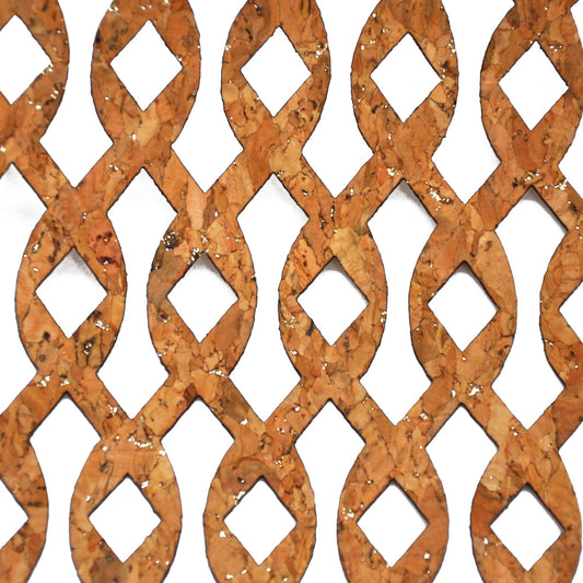 Real Cork Fabric, Natural, Ogee Cutout Pattern_Style 1090_main