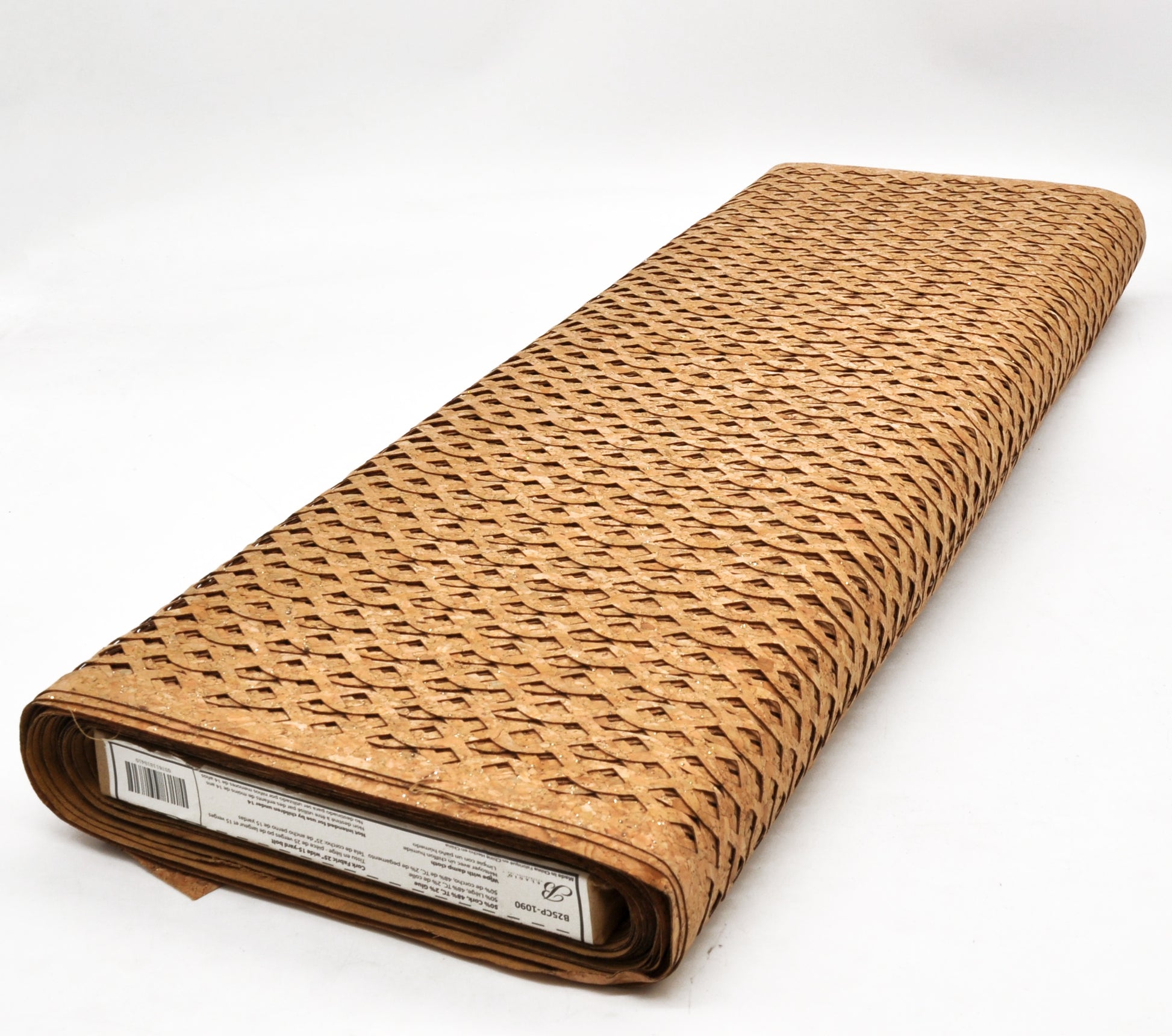Real Cork Fabric, Natural, Ogee Cutout Pattern_Style 1090_v1
