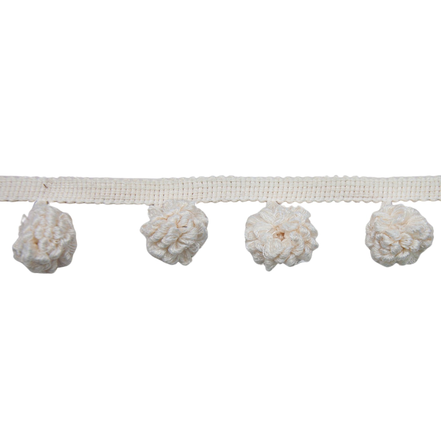 Belagio Enterprises 1 1/2-inch Drop White Pom-pom Fringe Trim – 27 Yard Roll