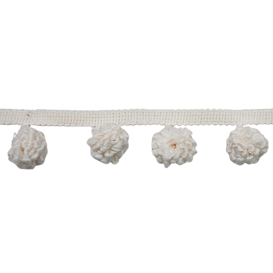 Belagio Enterprises 1 1/2-inch Drop White Pom-pom Fringe Trim – 27 Yard Roll