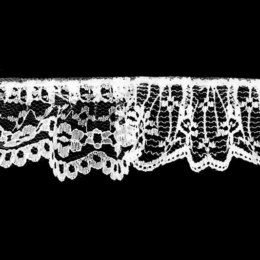 White Gathered Lace - 2" Width (40 YDS)-BL-8001