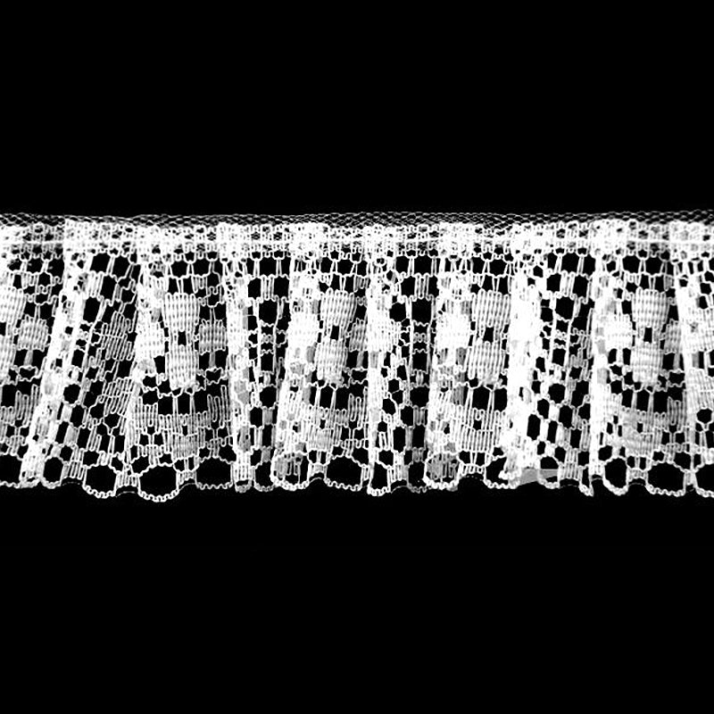 White Gathered Lace - 1 1/2" Width (40 YDS)-BL-8002
