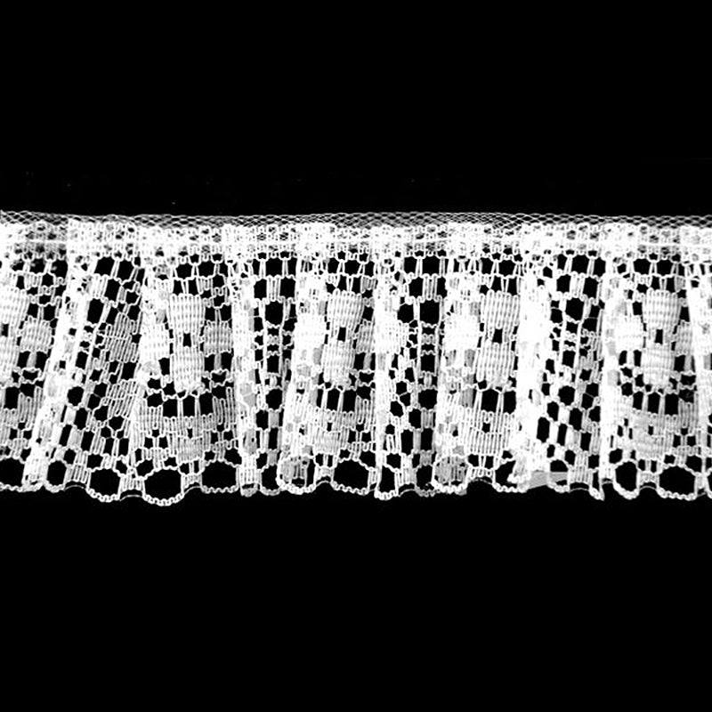 White Gathered Lace - 2 3/4" Width (40 YDS)-BL-8005