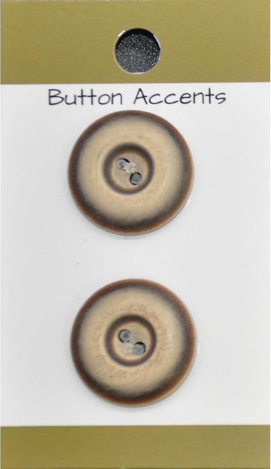 Six retail cards of Belagio Enterprises Style B12 brown resin buttons, each card containing two 3/4 inch buttons for a total of 12 pieces