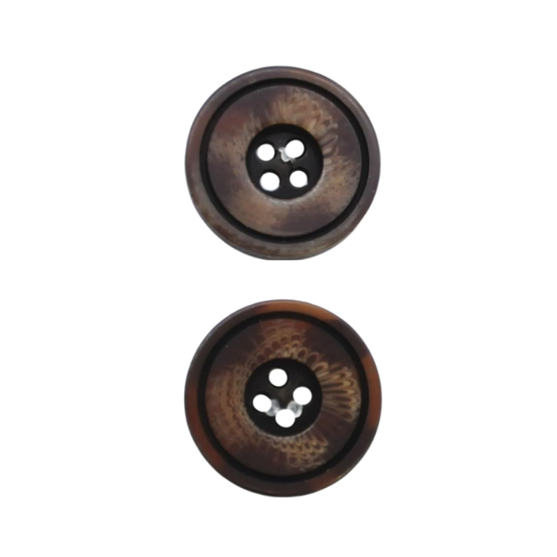 Belagio Enterprises 12pcs 3/4" Brown Resin Buttons – Style B2 – Colorfast & Durable Sewing Fasteners for Blazers, Knits, and Crafts (2pcs per Card | 6 Cards per Order)