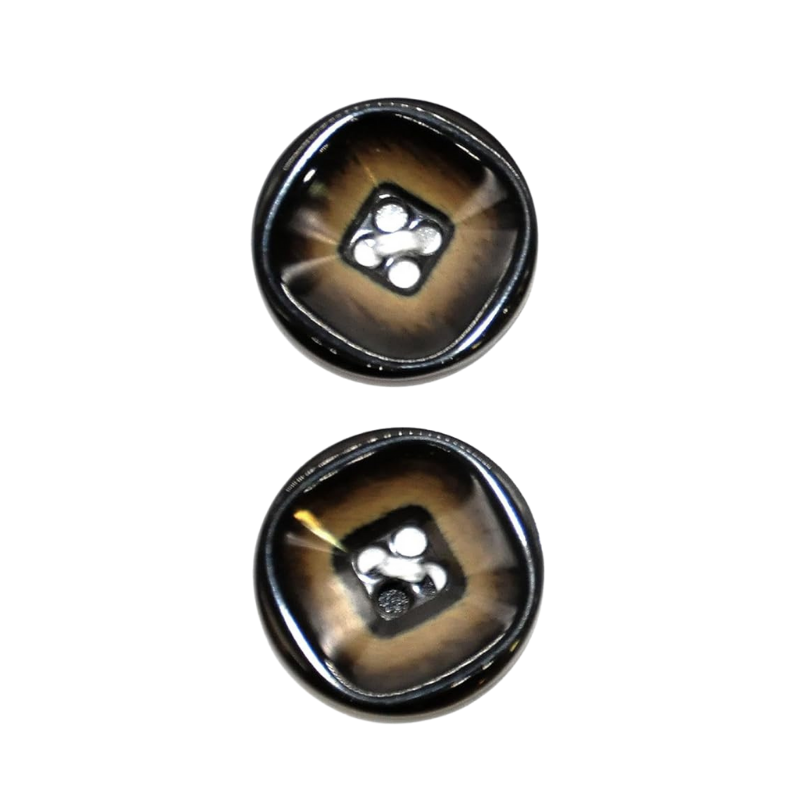 Belagio Enterprises 12pcs 3/4" Brown Resin Buttons – Style B7 – Colorfast & Durable Sewing Fasteners for Blazers, Knits, and Crafts (2pcs per Card | 6 Cards per Order)