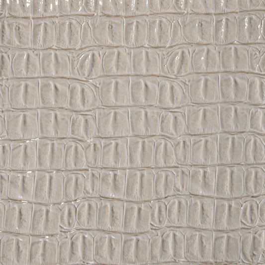 Faux croc vinyl in cream for upholstery and crafts
