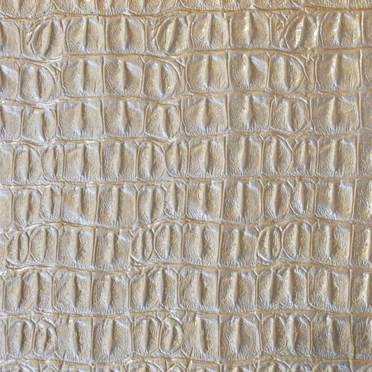 Faux croc vinyl in gold for upholstery and crafts