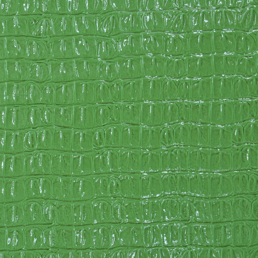 Faux croc vinyl in lime for upholstery and crafts