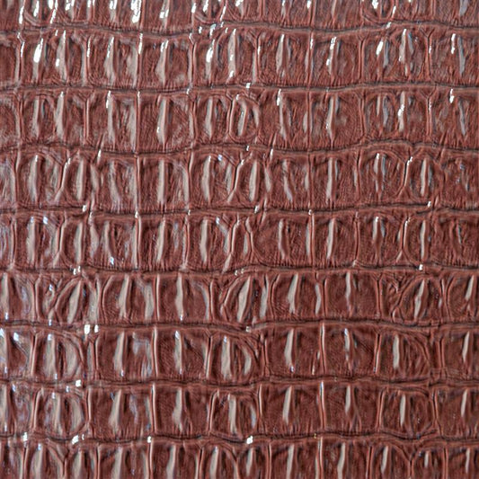 Faux crocodile vinyl in chocolate brown for upholstery and crafts