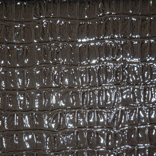Faux crocodile vinyl in dark grey for upholstery and crafts