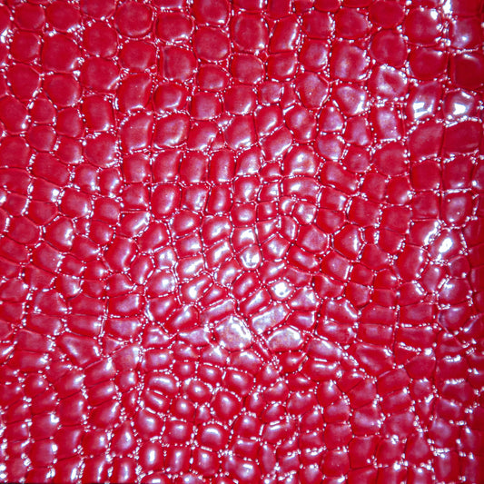 Faux snake vinyl in red for upholstery and crafts