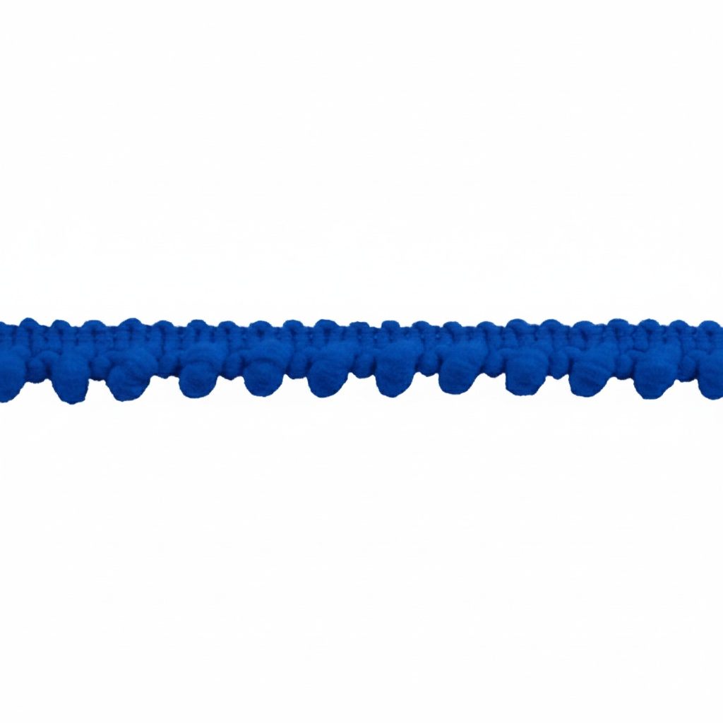 Belagio Enterprises Mini Pom-Pom Trim – Royal Blue – 1/4" Wide, 25-Yard Roll for Sewing, DIY Crafts & Home Décor