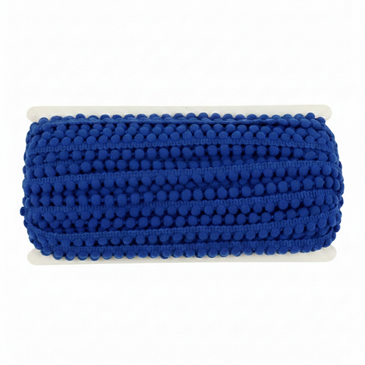 Belagio Enterprises Mini Pom-Pom Trim – Navy Blue – 1/4" Wide, 25-Yard Roll for Sewing, DIY Crafts & Home Décor