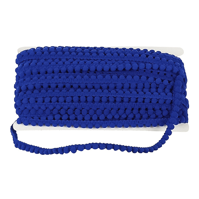 Belagio Enterprises Mini Pom-Pom Trim – Navy Blue – 1/4" Wide, 25-Yard Roll for Sewing, DIY Crafts & Home Décor