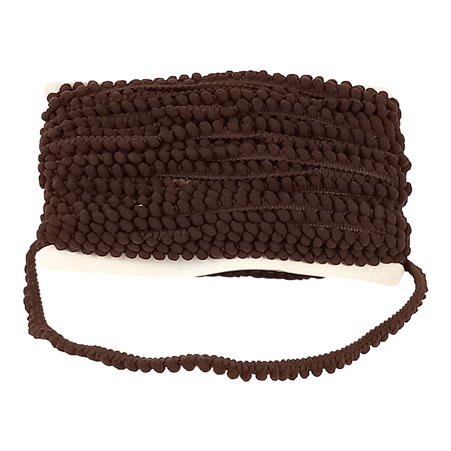 Belagio Enterprises Mini Pom-Pom Trim – Brown – 1/4" Wide, 25-Yard Roll for Sewing, DIY Crafts & Home Décor