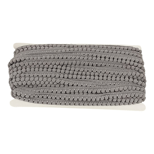 Belagio Enterprises Mini Pom-Pom Trim – Silver – 1/4" Wide, 25-Yard Roll for Sewing, DIY Crafts & Home Décor