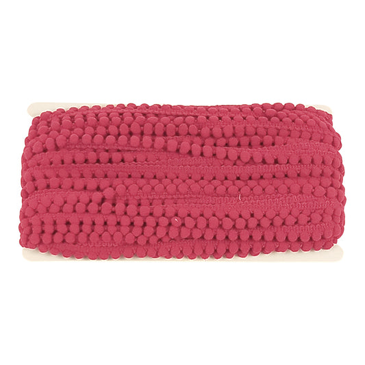 Belagio Enterprises Mini Pom-Pom Trim – Hot Pink – 1/4" Wide, 25-Yard Roll for Sewing, DIY Crafts & Home Décor